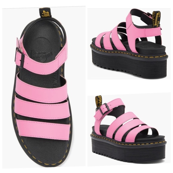Dr. Martens Shoes - NWT Dr. Martens Blair Quad Vibrant Fondant Pink Strappy Sandals